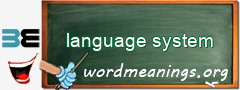 WordMeaning blackboard for language system